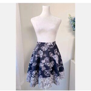 Prabal Gurung for Target Sz 8 Black & White Floral Skirt Beautiful!